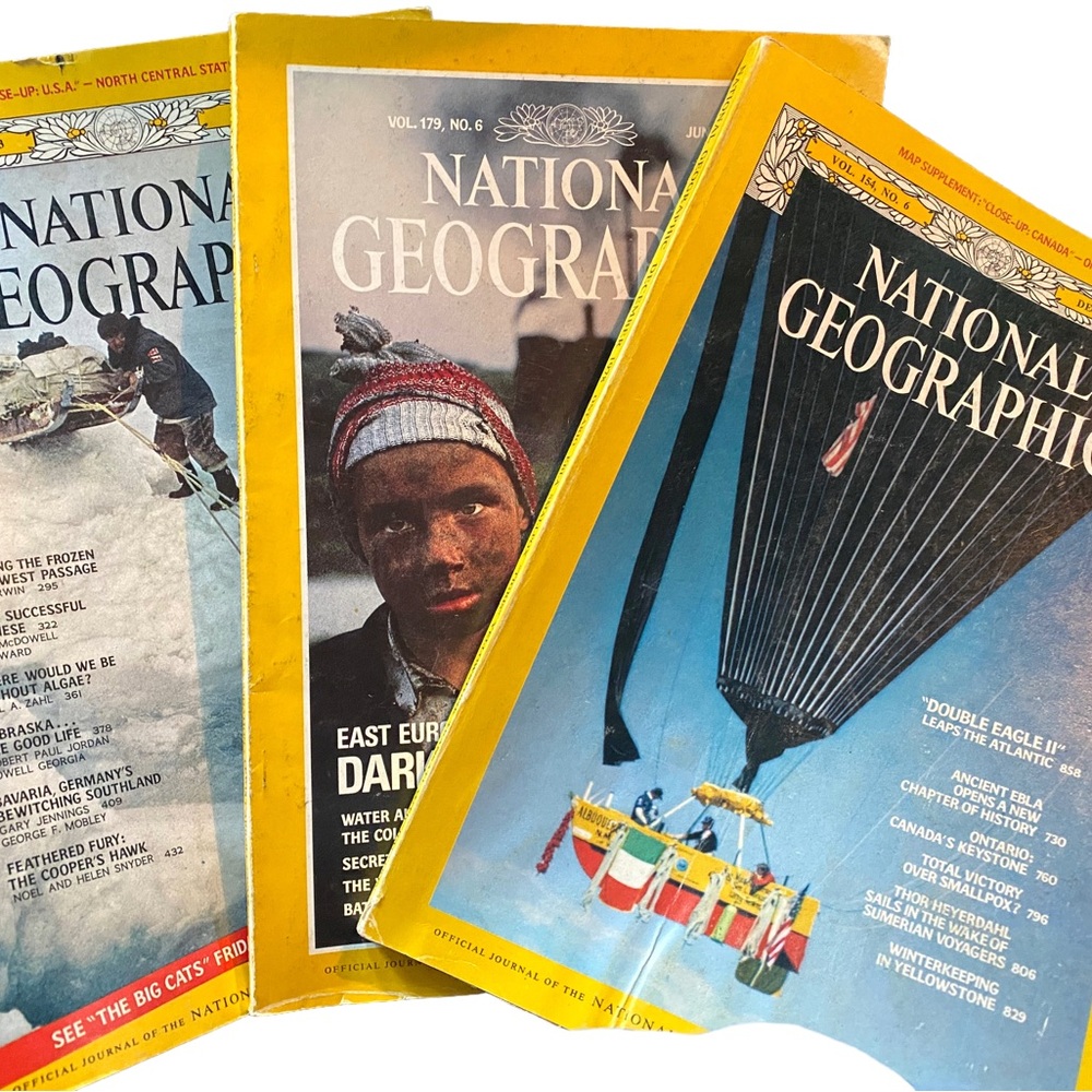 NationalGeographicMagVol 154 No6 Dec 1978Vol 179 No6 Ju1991Vol 145 No3 1974 Lot
